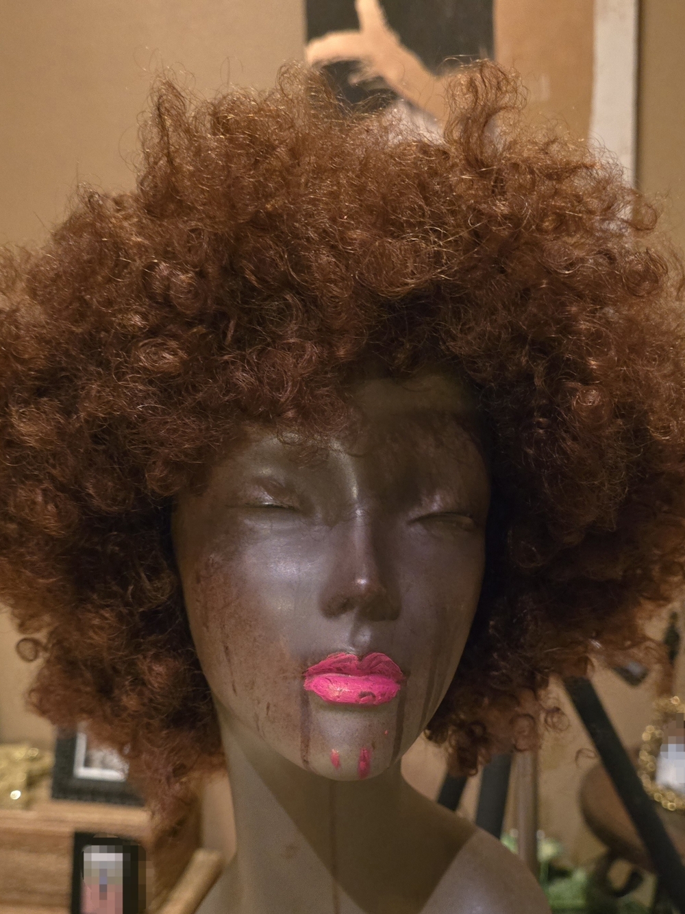 Brown Curly Afro Synthetic Wig